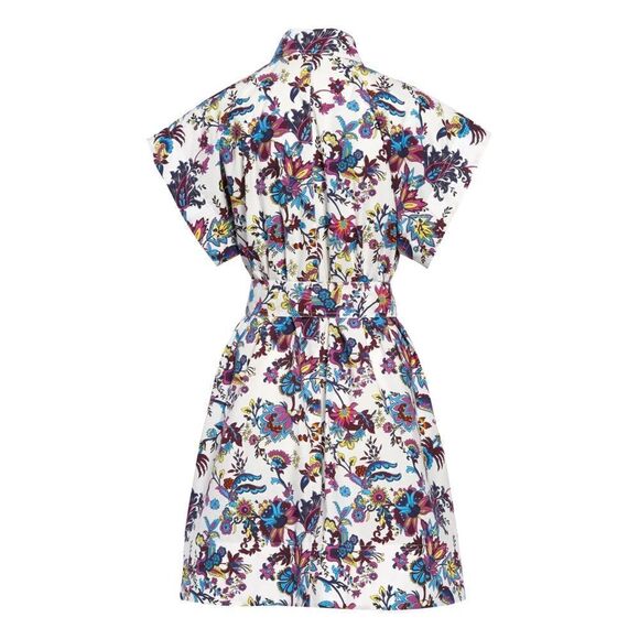 Givenchy Wallpaper Vines Floral Print Cotton Poplin Belted Dress - Picture 8 of 8